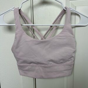 Lululemon longline energy bra in strawberry milkshake